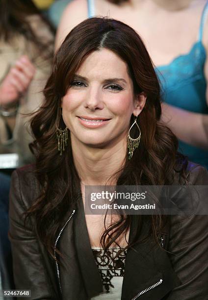 Actress Sandra Bullock makes an appearance on MTV 's Total Request Live on March 22, 2005 in New York City.