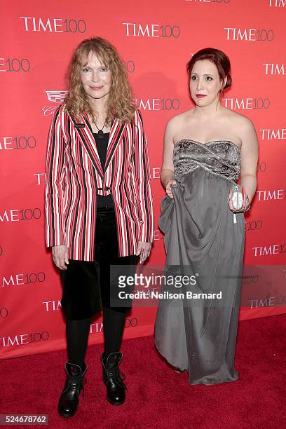 Mia Farrow and Dylan Farrow attend the 2016 Time 100 Gala at Frederick P. Rose Hall, Jazz at Lincoln Center on April 26, 2016 in New York City.