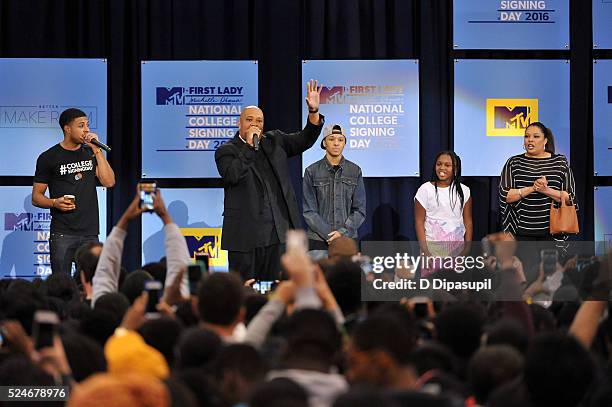 Diggy Simmons, Rev Run, Russell Simmons II, Miley Justine Simmons, and Justine Simmons attend the 3rd Annual College Signing Day at the Harlem Armory...