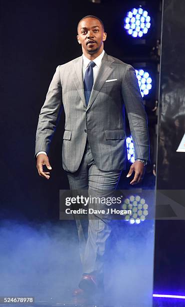 Anthony Mackie arrives for the European film premiere of "Captain America: Civil War" at Vue Westfield on April 26, 2016 in London, England