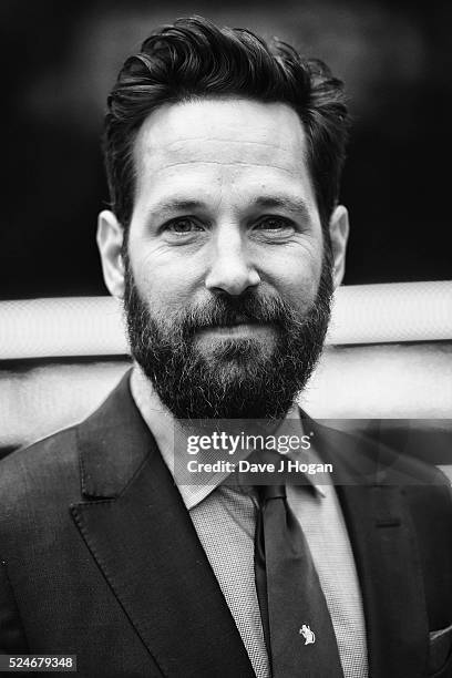 Paul Rudd arrives for the European film premiere of "Captain America: Civil War" at Vue Westfield on April 26, 2016 in London, England