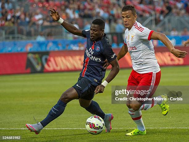Paris St. Germain's Lima and SL Benfica's Serge Aurier in the International Champions Cup in Toronto.