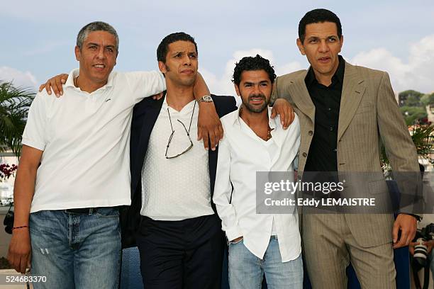 Samy Naceri, Sami Bouajila, Jamel Debbouze, and Roschdy Zem at the photo call of "Indigenes" during the 59th Cannes Film Festival.