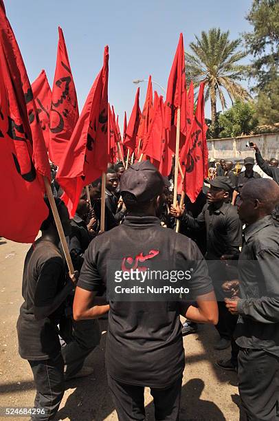 Shiite parade on the streets of Kaduna as they rally to commemorate Ashura in Kano, Nigeria 24 October 2015,