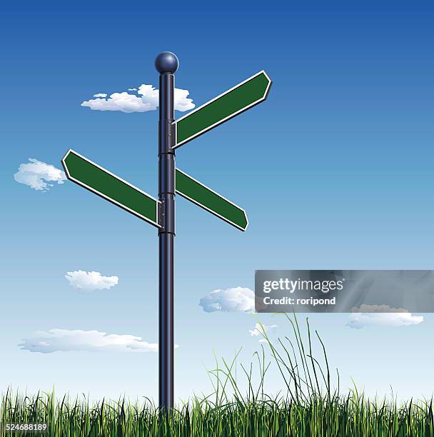 road signs choose concept - multiple pathways background stock illustrations