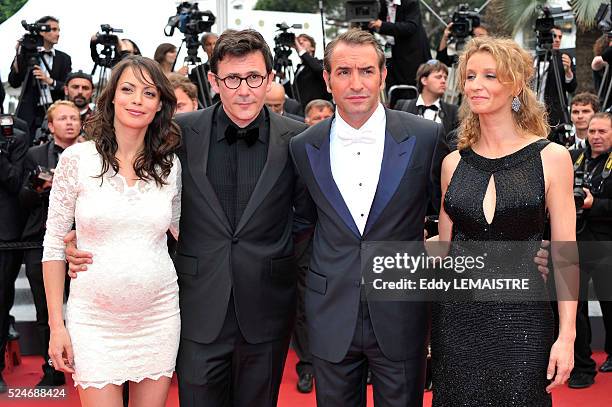 Berenice Bejo, Michel Hazanavicius, Jean Dujardin and Alexandra Lamy at the premiere of "Les Bien-Aimes" Premiere and Closing Ceremony Arrivals...