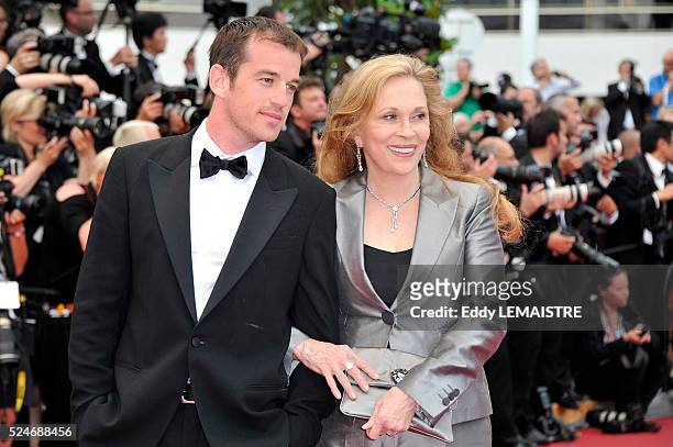 Liam O'Neill and Faye Dunaway at the premiere of "Les Bien-Aimes" Premiere and Closing Ceremony Arrivals during the 64th Cannes International Film...