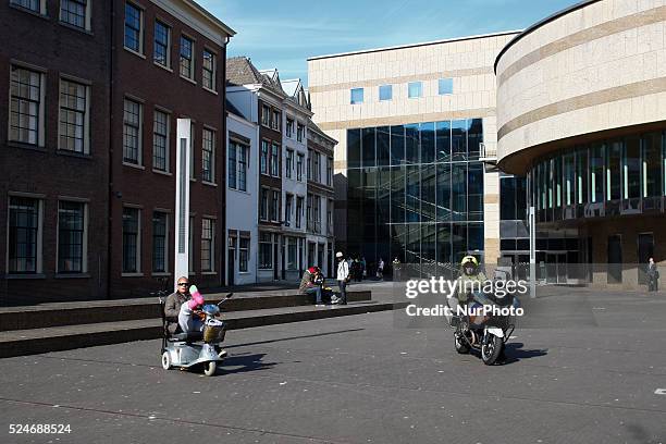 Asylum seekers who have been refused permits to stay in The Netherlands protested for the second day in a row in the Dutch capital on April 17, 2015....