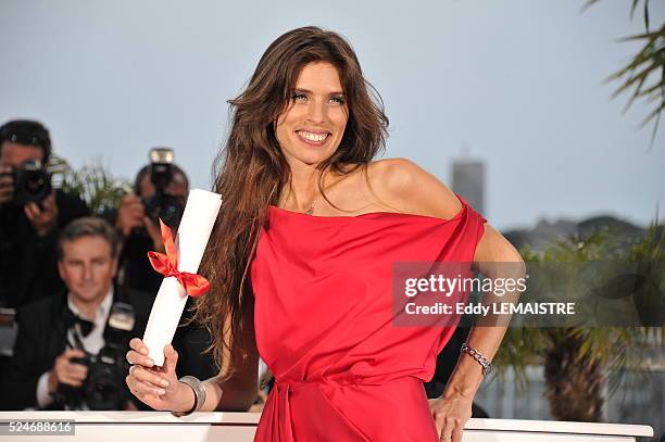 French director and actress Maiwenn poses after winning the Jury Prize for the film 'Polisse' at the photo call for "Palme D'Or Winners" during the...