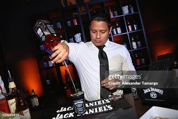 Jack Daniels on display during the Noche De Musica at Ice Palace on April 26, 2016 in Miami, Florida.