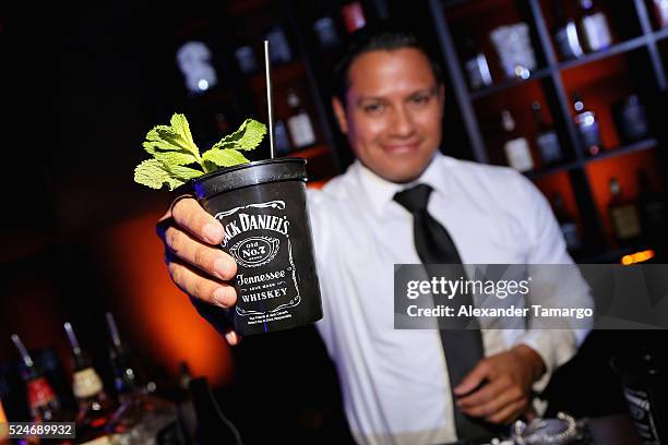 Jack Daniels on display during the Noche De Musica at Ice Palace on April 26, 2016 in Miami, Florida.