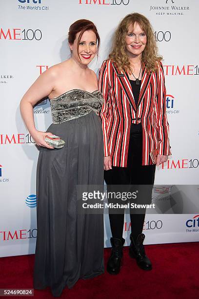 Dylan Farrow and actress Mia Farrow attend the 2016 Time 100 Gala at Frederick P. Rose Hall, Jazz at Lincoln Center on April 26, 2016 in New York...