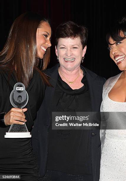 Terria Joseph & daughter Alicia Keys with Lynn Whitfield attending the Woodie King Jr's NFT New Federal Theatre 40th Reunion Gala Benefit Awards...