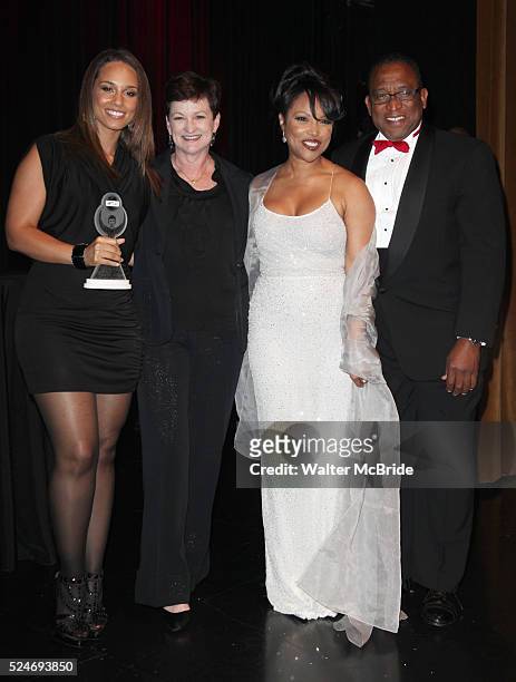 Terria Joseph & daughter Alicia Keys with Lynn Whitfield & Randall Pinkston attending the Woodie King Jr's NFT New Federal Theatre 40th Reunion Gala...