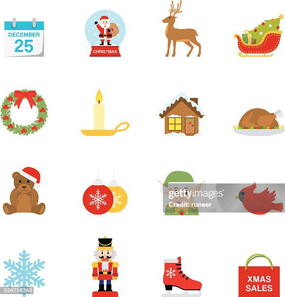 flat christmas icons | simpletoon series - turkey bird icon stock illustrations