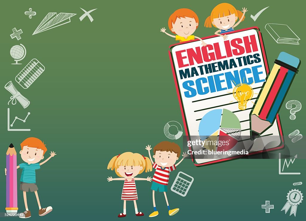 Subject Activity Border Border Design With Kids And School Subjects High-Res Vector Graphic ...