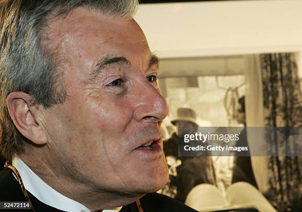 Terry O'Neill attends the private view of the "Terry O'Neill: Intimate" exhibition of pictures by the renowned celebrity photographer at the Getty...