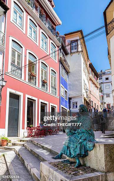 coimbra narrow alleys, restaurants and fado songs - amalia rodrigues stock pictures, royalty-free photos & images