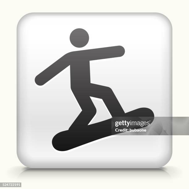 square button with snowboarding - snowboarding stock illustrations