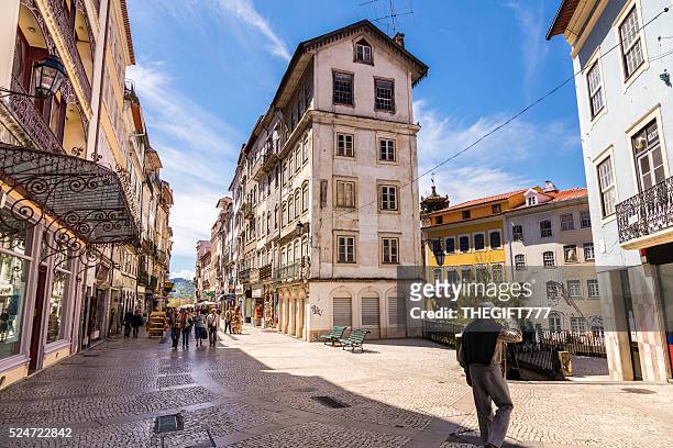 coimbra old city street alleys in portugal - coimbra stock pictures, royalty-free photos & images