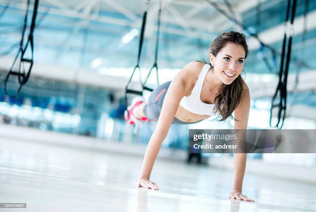 Woman exercising at the gym