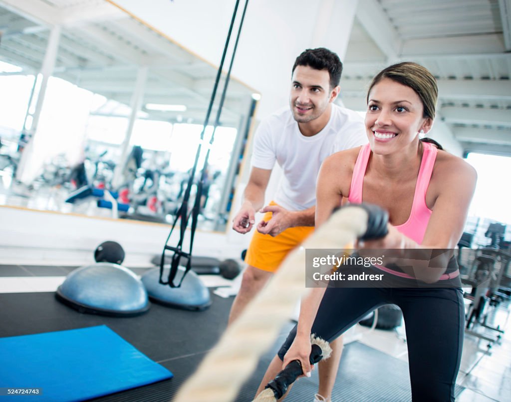 Woman training at the gym