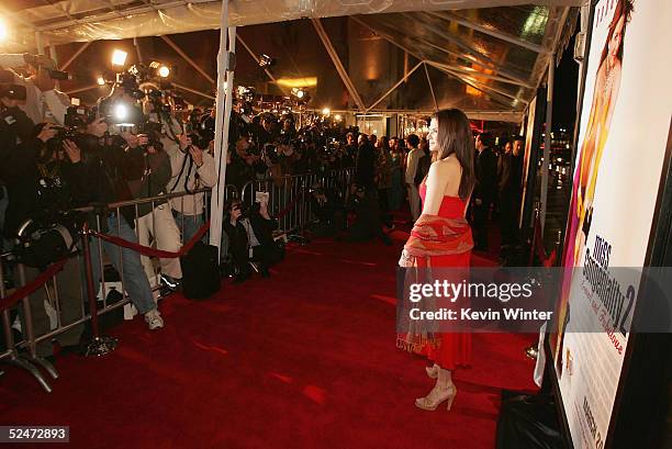 Actress Sandra Bullock arrives at the premiere of Warner Bros.' "Miss Congeniality 2: Armed and Fabulous" at the Chinese Theatre on March 23, 2005 in...