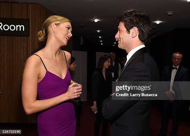 Model Karlie Kloss and Gael Garc��a Bernal attend 2016 Time 100 Gala, Time's Most Influential People In The World - Cocktails at Jazz At Lincoln...