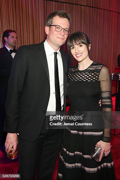 John Green and Sarah Green attend 2016 Time 100 Gala, Time's Most Influential People In The World - Cocktails at Jazz At Lincoln Center at the Times...