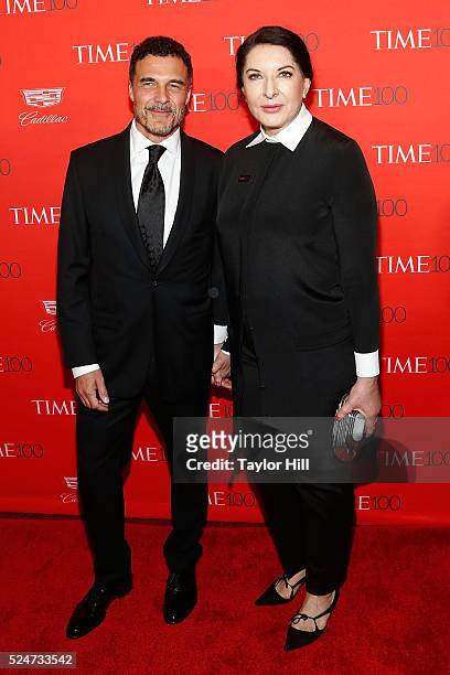 Hotelier Andre Balazs and performance artist Marina Abramovic attend the 2016 Time 100 Gala at Frederick P. Rose Hall, Jazz at Lincoln Center on...