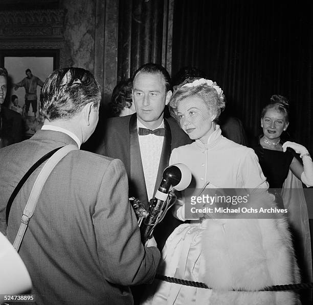 Actress Vera-Ellen and husband Victor Rothschild attend a movie premiere in Los Angeles,CA.