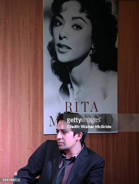 Rita Moreno and Lin-Manuel Miranda celebrate the release and book signing of 'Rita Moreno: A Memoir' at Barnes & Noble Upper East Side in New York...