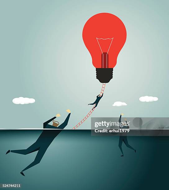 solution, rescue,light bulb,symbolize, assistance, survival,inspiration, urgency, urgent - rope ladder stock illustrations