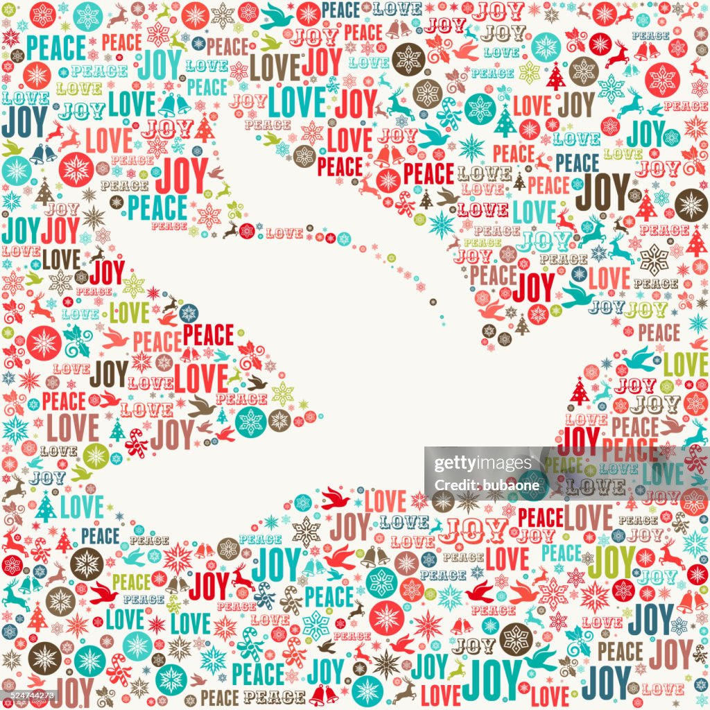 Dove on Holiday Christmas Background Pattern