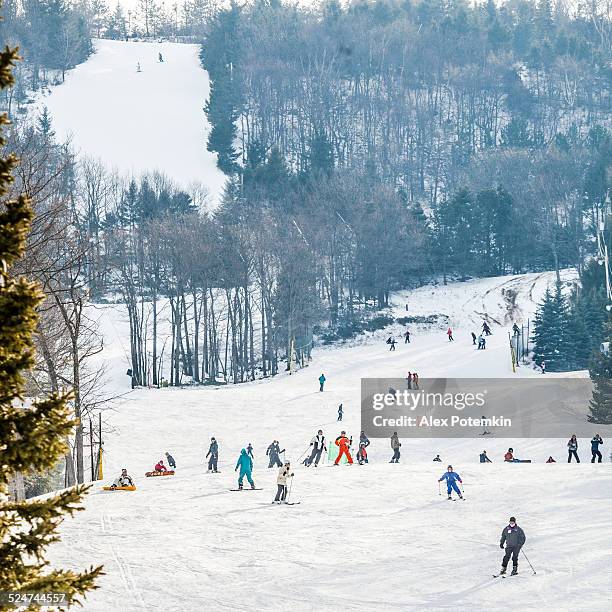 anfängerhügel im ski-resort - pocono stock-fotos und bilder