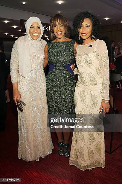 Ibtihaj Muhammad, Gayle King and Jaha Dukureh attend 2016 Time 100 Gala, Time's Most Influential People In The World - Cocktails at Jazz At Lincoln...