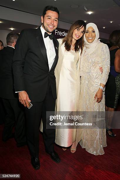 Journalist Ayman Mohyeldin and Ibtihaj Muhammad attend 2016 Time 100 Gala, Time's Most Influential People In The World - Cocktails at Jazz At Lincoln...