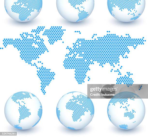 world map and globe set royalty free vector art - world map 3d stock illustrations