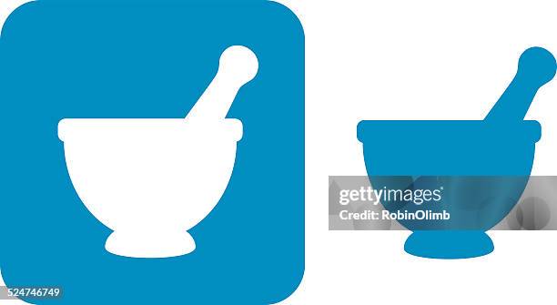 illustrazioni stock, clip art, cartoni animati e icone di tendenza di blu e pestleicons mortar - mortaio con pestello