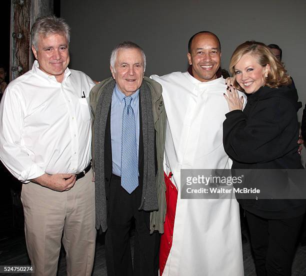 David Thompson, John Kander, JC Montgomery & Susan Stroman during the Gypsy Robe Ceremony for "The Scottsboro Boys" at the Lyceum Theatre in New York...