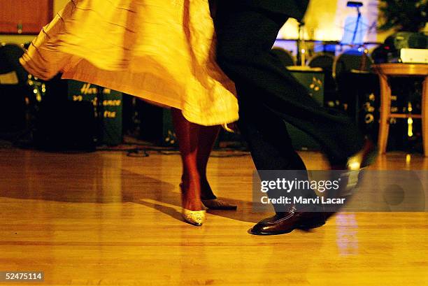 Couple take to the dance floor to celebrate Frankie Manning's 90th birthday during "Swing into Harlem: A Tribute to Frankie Manning", at the Alhambra...