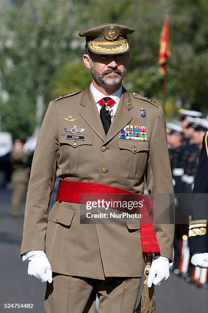 King Felipe VI of Spain attends the 50th anniversary of CESEDEN on October 30, 2014 in Madrid, Spain.