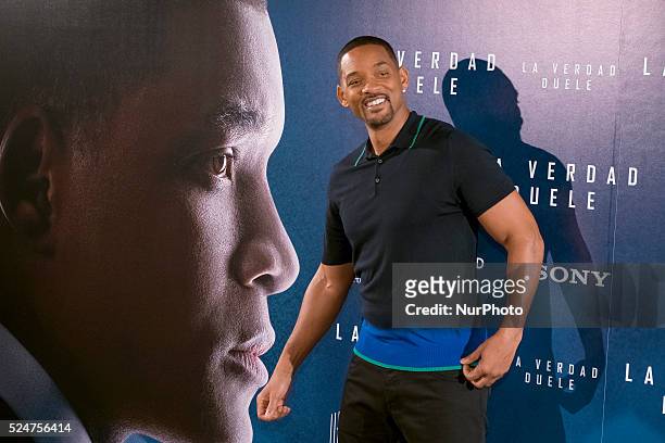 Actor Will Smith attends Concussion photocall at the Villamagna Hotel on January 27, 2016 in Madrid, Spain.