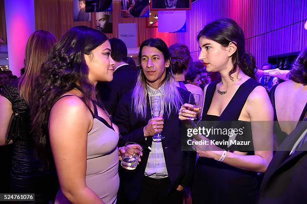 Gina Rodriguez and Perry Chen attend the 2016 Time 100 Gala, Time's Most Influential People In The World at Jazz At Lincoln Center at the Time Warner...
