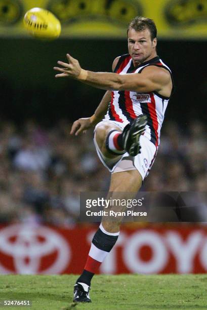 Aaron Hamill for the Saints in action during the round one AFL match between the Brisbane Lions and the St.Kilda Saints at The Gabba on March 24,...
