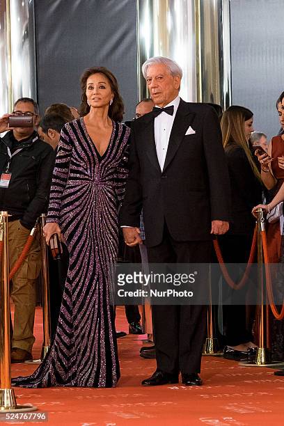 Mario Vargas Llosa and Isabel Preysler attend Goya Cinema Awards 2016 at Madrid Marriott Auditorium on February 6, 2016 in Madrid, Spain.