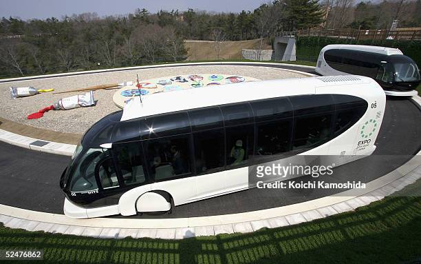 Unmanned IMTS carries passengers to the site of Aichi Expo 2005 on March 25, 2005 in Nagakute, Japan. IMTS is a new transit system based on the...