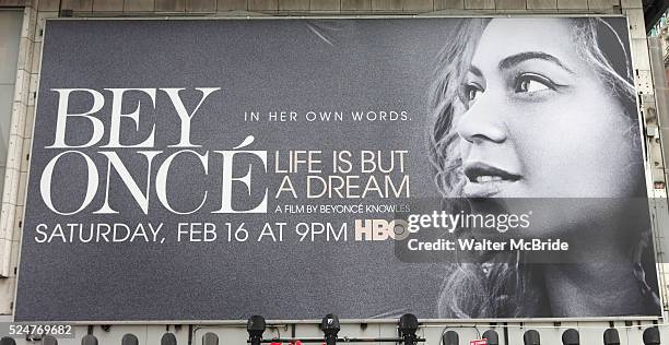 Billboard promoting the HBO Documentry Beyonce: Life Is but a Dream in Times Square, New York City on 2/13/2012