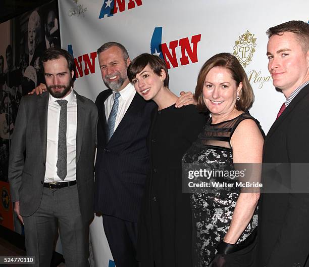 Thomas Hathaway, Gerald Hathaway, Anne Hathaway, Kate McCauley Hathaway and Michael Hathaway attending the Opening Night Performance of 'Ann'...