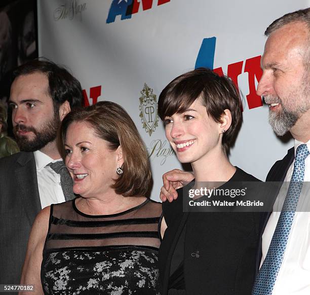 Thomas Hathaway, Kate McCauley Hathaway, Anne Hathaway & Gerald Hathaway attending the Opening Night Performance of 'Ann' starring Holland Taylor at...